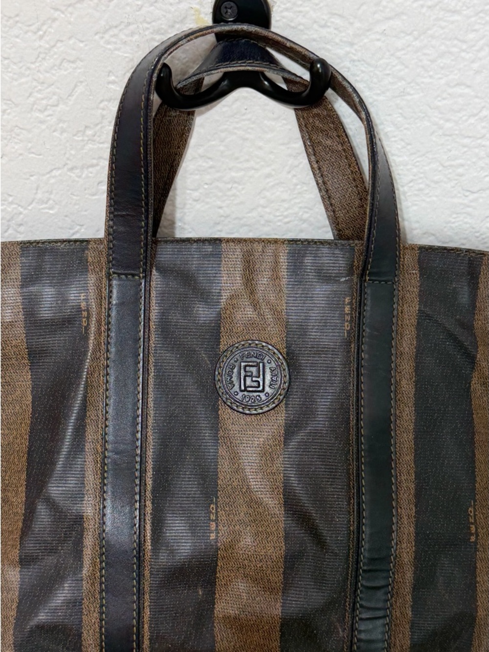 Fendi Vintage Pequin striped tote/handbag - Picture 2 of 7